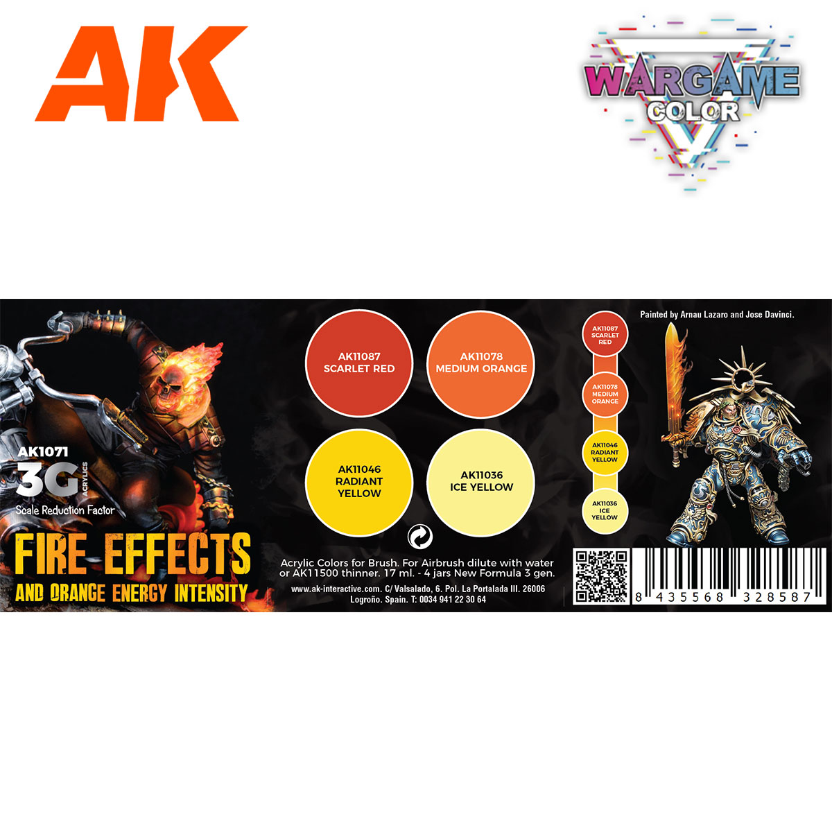 AK1071 WARGAME COLOR SET. FIRE EFFECTS