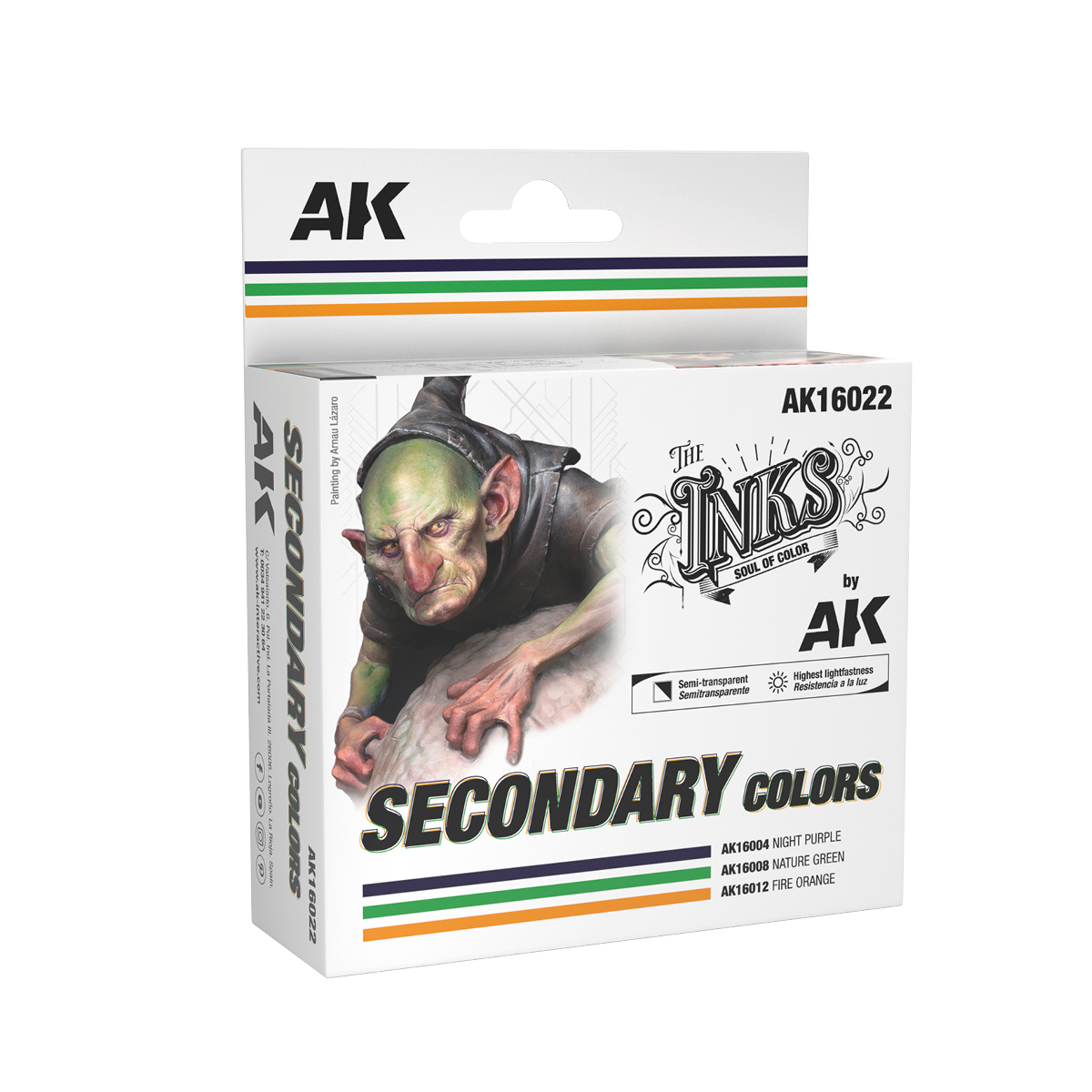 AK16022 SET DE TINTAS DE COLORES SECUNDARIOS – SECUNDARY COLORS INK SET