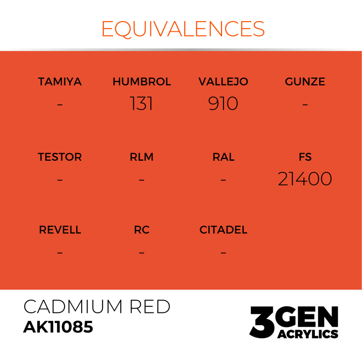 AK11085 CADMIUM RED