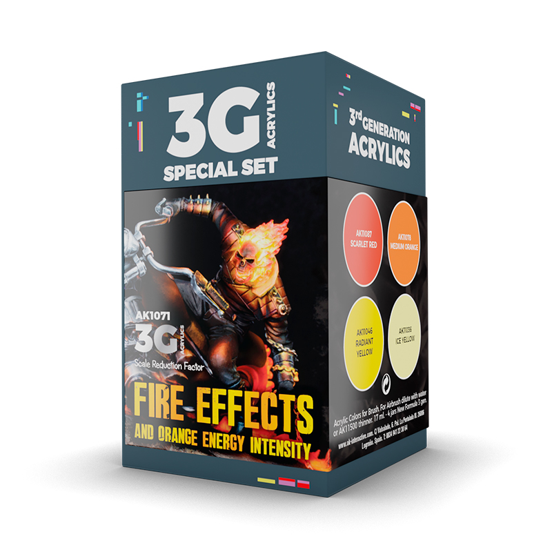 AK1071 WARGAME COLOR SET. FIRE EFFECTS
