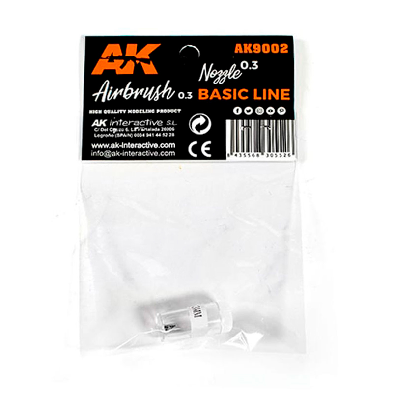 AK9002 0.3 NOZZLE FOR AK AIRBRUSH – BOQUILLA DE 0,3 PARA AERÓGRAFO AK