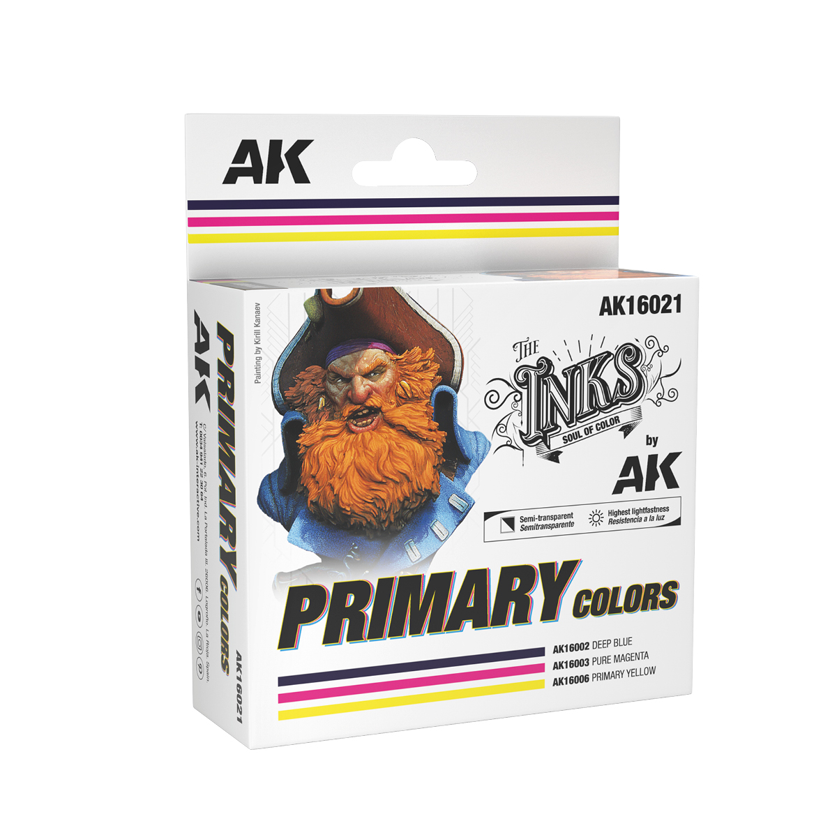 AK16021 SET DE TINTAS DE COLORES PRIMARIOS – PRIMARY COLORS INK SET