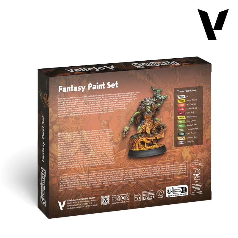 72.203 GAME COLOR SET: FANTASY PAINT SET BY SQUIDMAR MINIATURES
